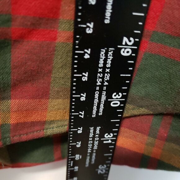 Tommy Hilfiger Mens Dress Shirt Size M Red Green Long Sleeve Cotton - Picture 5 of 8